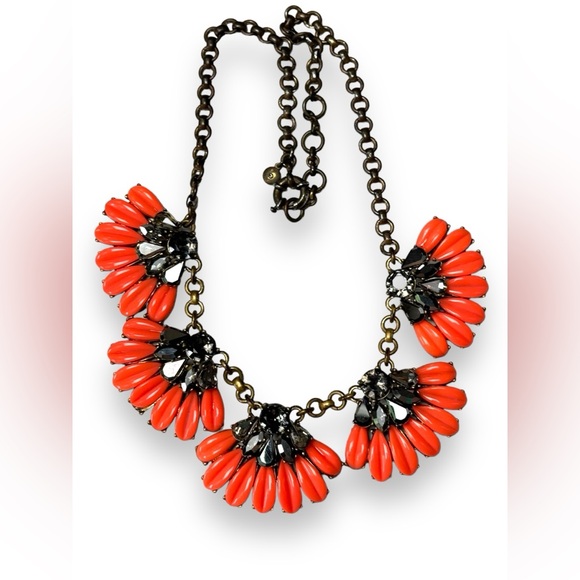 J. Crew Coral & Hematite Statement Necklace - Picture 7 of 8